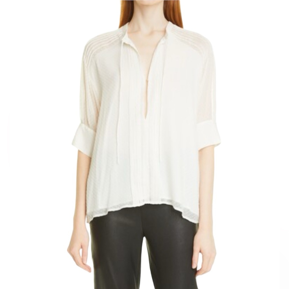 Birgitte Herskind Silk Caisa Swiss Dot Short Sleeve Blouse